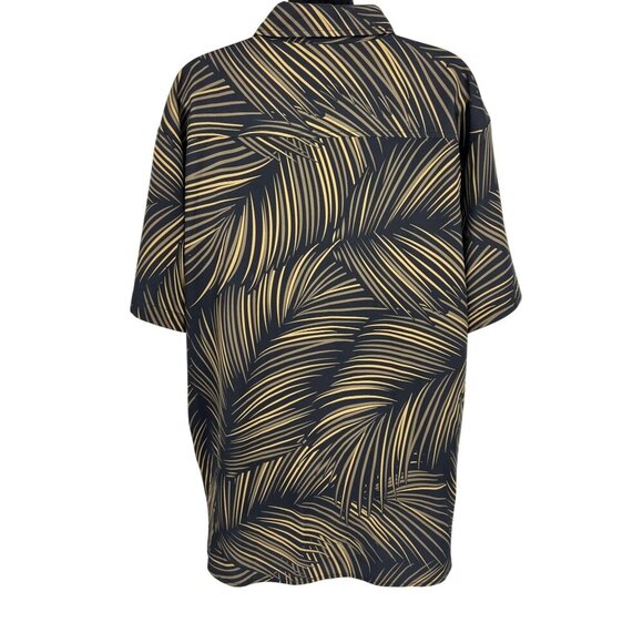 Hawaiis Finest Mens Tropical Palm Print Button-Up Shirt L - Picture 4 of 7